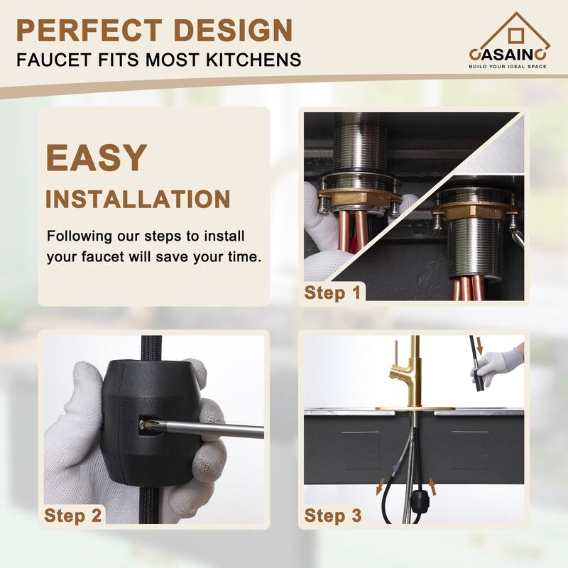 Single Handle Pull Down Sprayer Kitchen Faucet