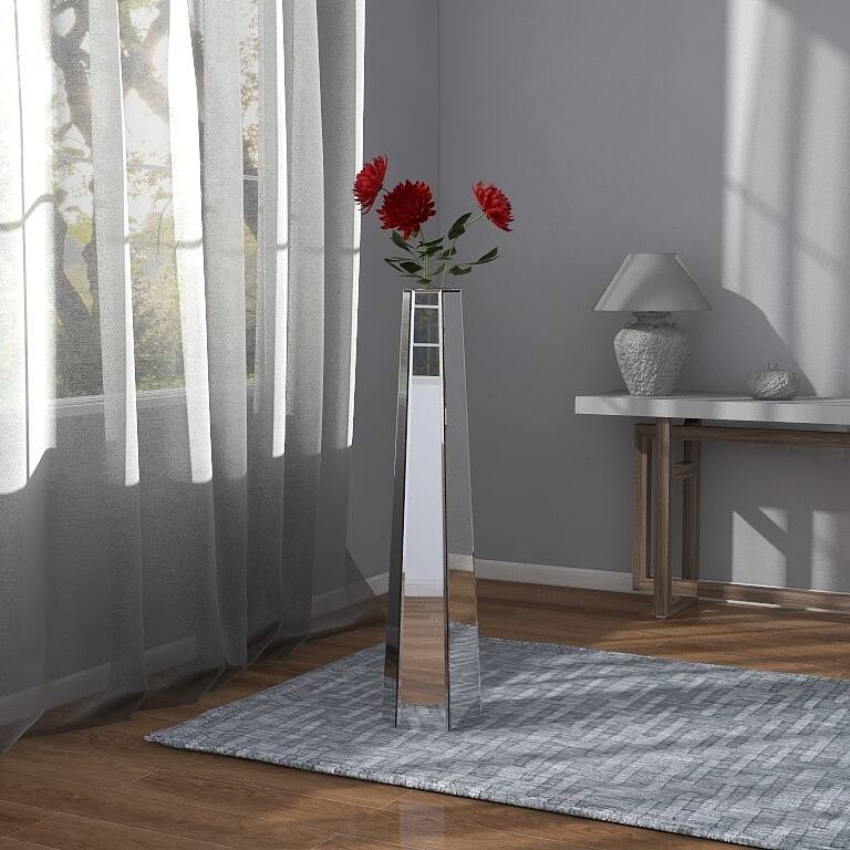 Glam Tall Mirror Floor Vase Flower Vase