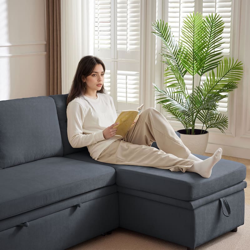 78.94" Striped Fabric Sleeper Sofa