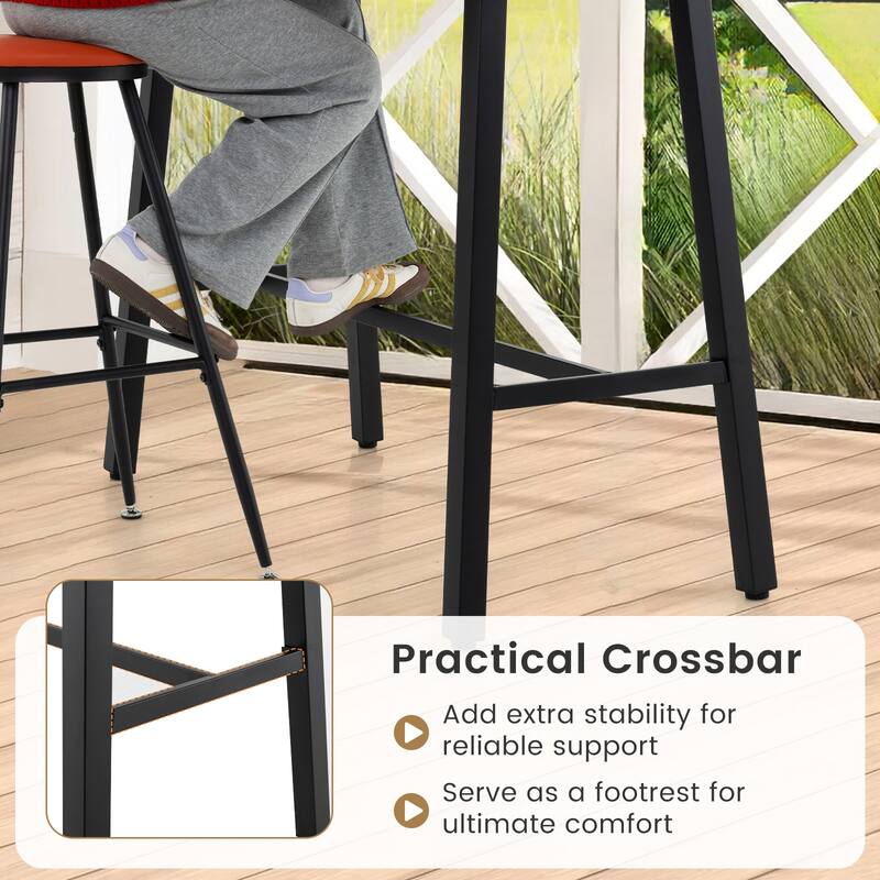 Black Metal Patio Counter Height Bar Table, Sturdy, Adjustable, Modern Design - 46" x 18" x 36" (L x W x H)
