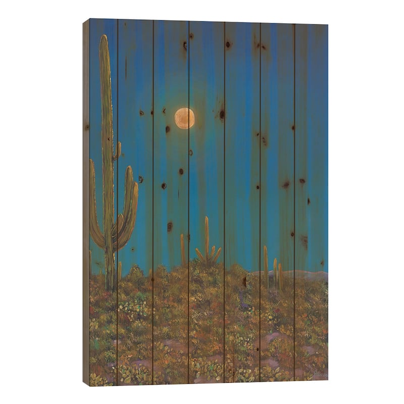 Moonlight Serenade Print On Wood by Johnathan Harris - Multi-Color - 26x18x1.5