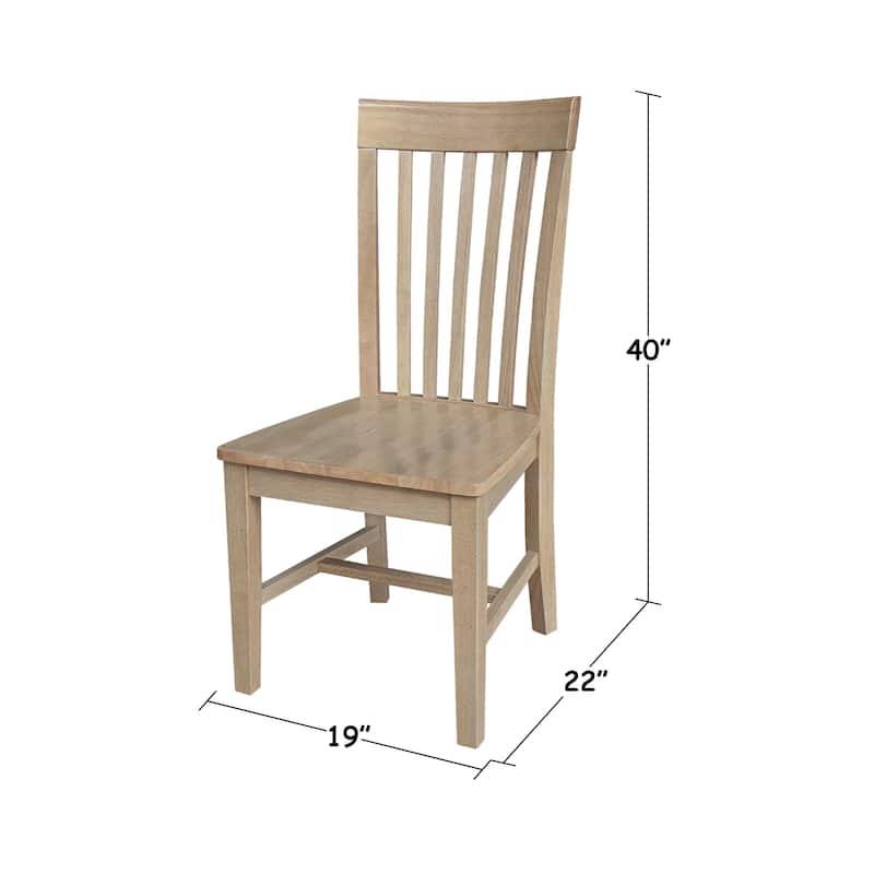 Solid Wood Tall Mission Dining Chairs, Set of 2