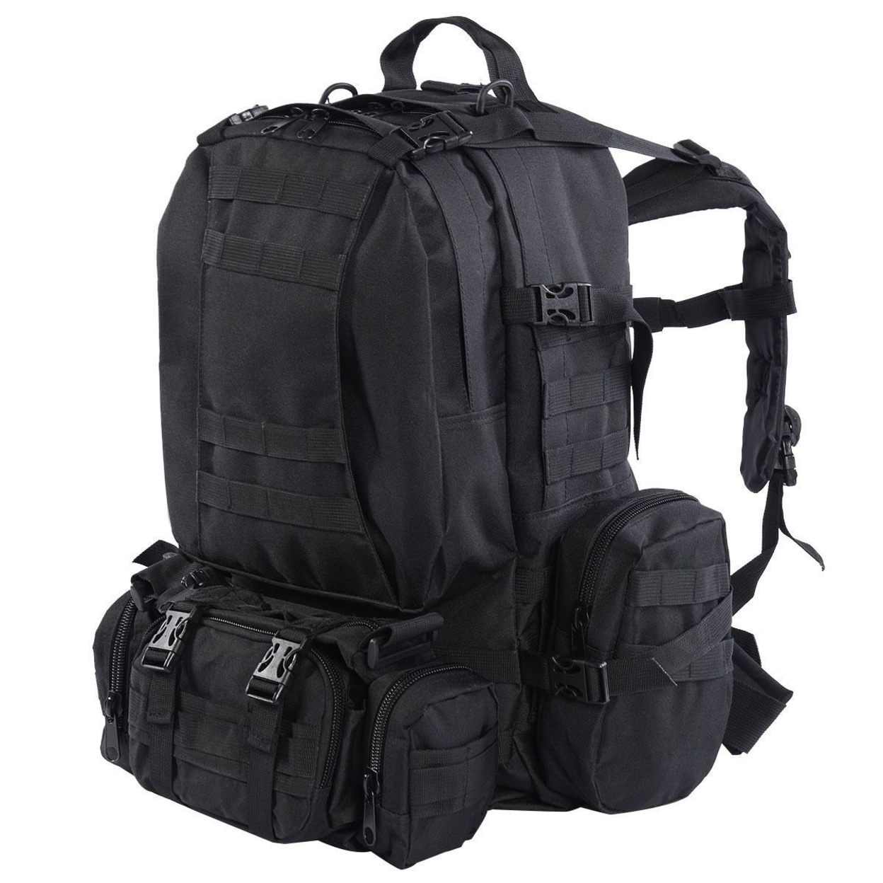 black camping backpack