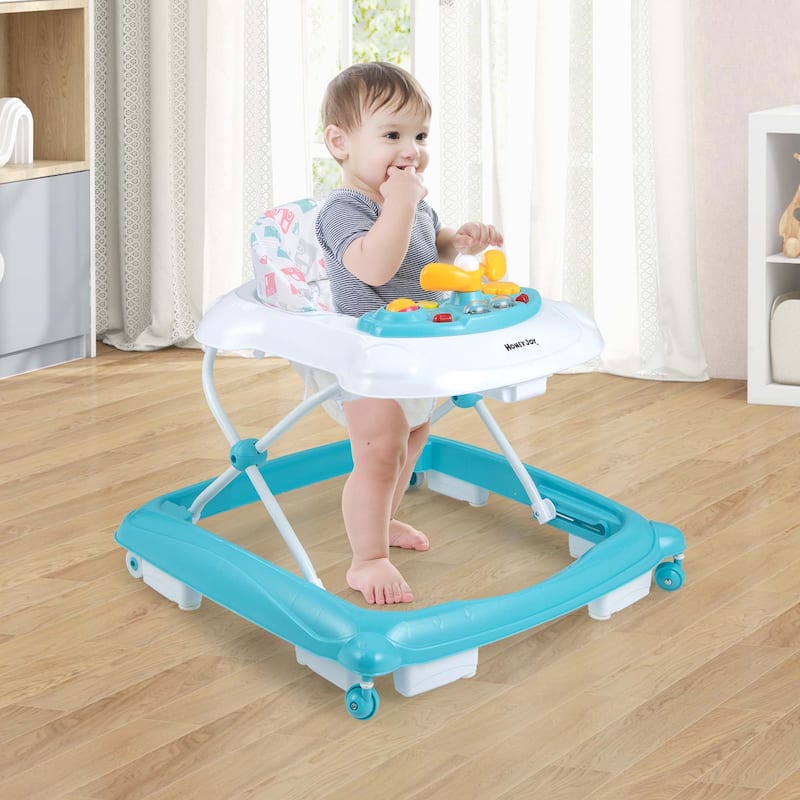 Honeyjoy Foldable Baby Walker with 3 Adjustable Heights Comfy Padded - See Details