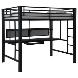 Avalon Contemporary Black Full Workstation Loft Bed