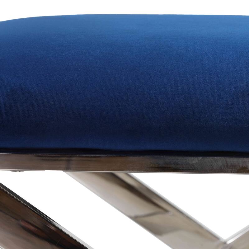 Cortesi Home Komodo X Bench Ottoman, 23", Blush Pink