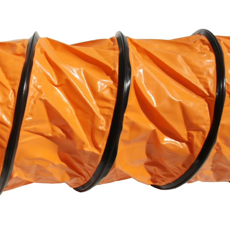 Rubber-Cal "Air Ventilator Orange Ventilation Duct Hose - 16" ID x 25' Length Hose (Fully Stretched) - 16x300