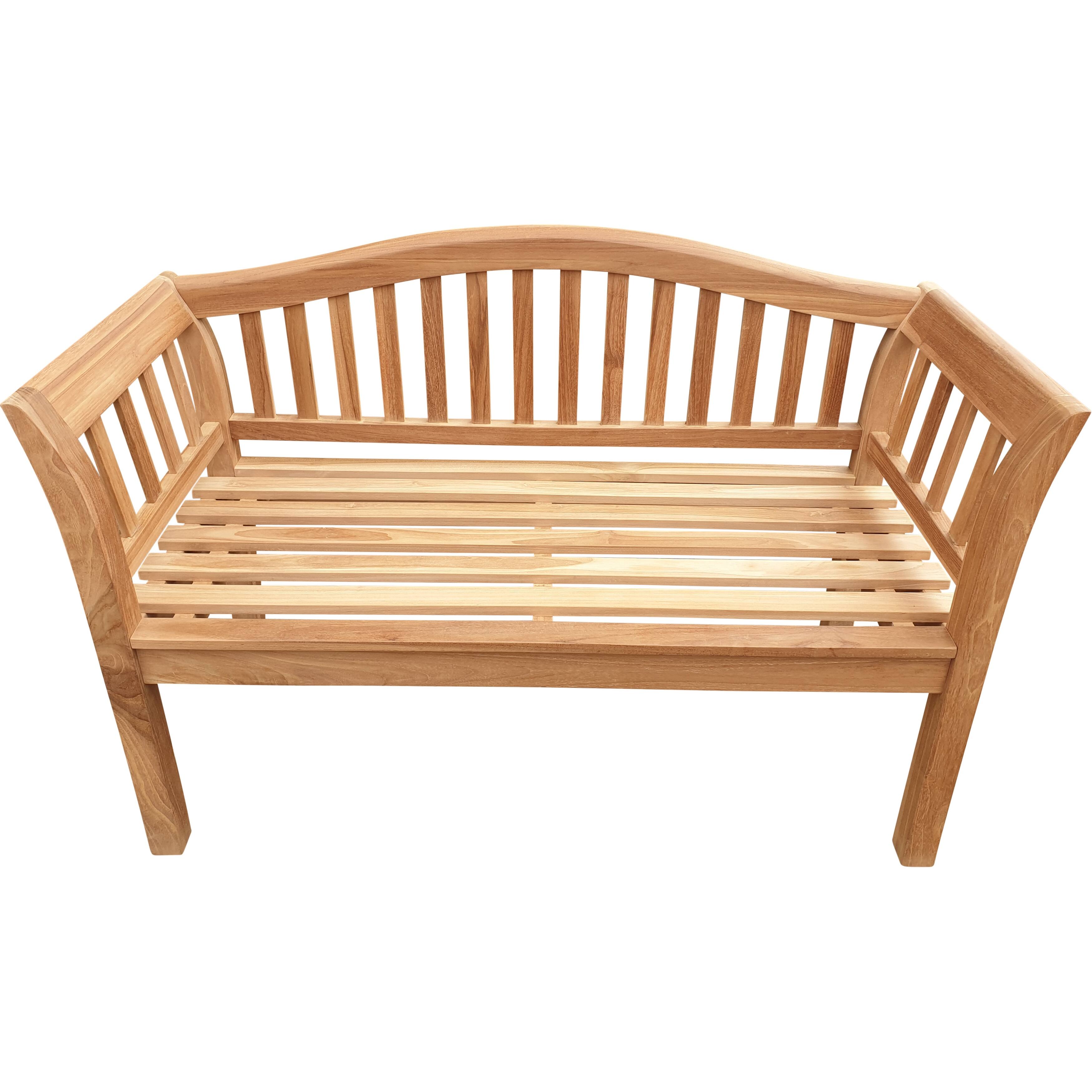 Seven Seas Teak Oklahoma Outdoor Teak Wood Patio Bench, 4 Foot Bed