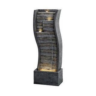 3-Tier Contemporary Curves Water Fountain with Lights