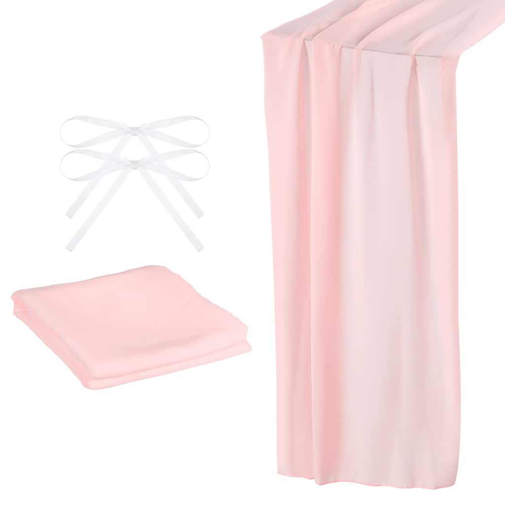 10Ft Chiffon Table Runner 28 x 120 Inch Rustic Gauze Tablecloth - 28 x 120 Inch