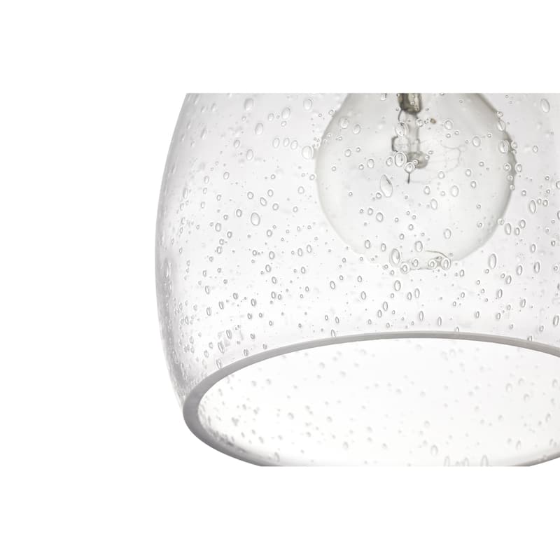 1-Light 5 inch Brushed Nickel Mini Pendant Light with Seedy Glass Shade