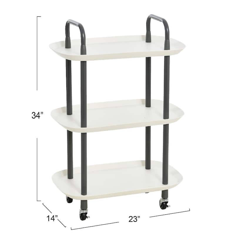 Plastic and Metal 3-Tier Trolley - N/A