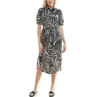 Nicole Miller Linen Belted Shirtdress