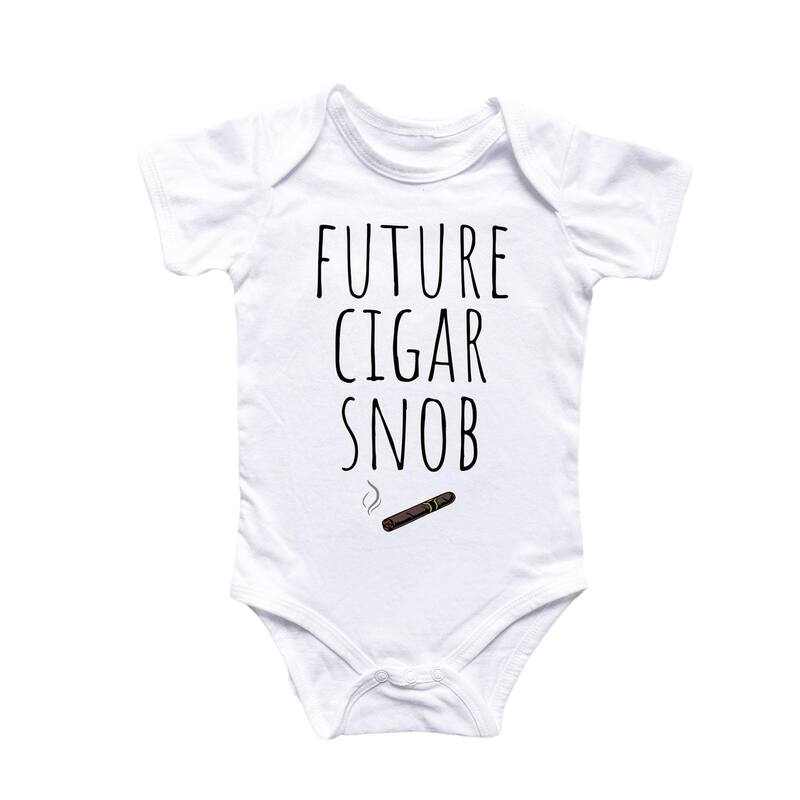 Cigar Snob - Baby Boy Girl Clothes Infant Bodysuit Funny Cute Newborn - Natural - 0-3M