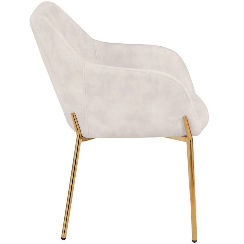 Zaire Upholstered Dining Chair in Velvet/Leather/Boucle with Gold Chrome Iron Set of 4
