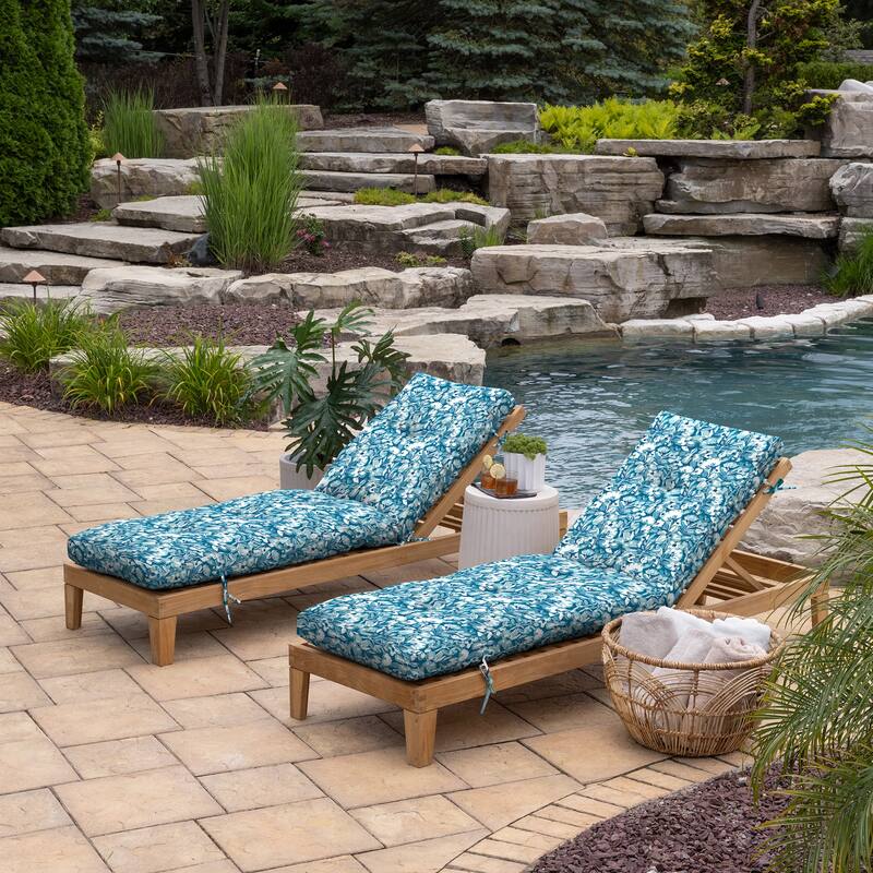 ARDEN Outdoor Plush Modern Tufted Chaise Cushion, 76 x 22