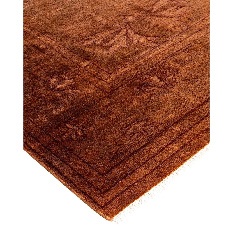 Overdyed, One-of-a-Kind Hand-Knotted Area Rug - Gold - 6' 1" x 9' 4"