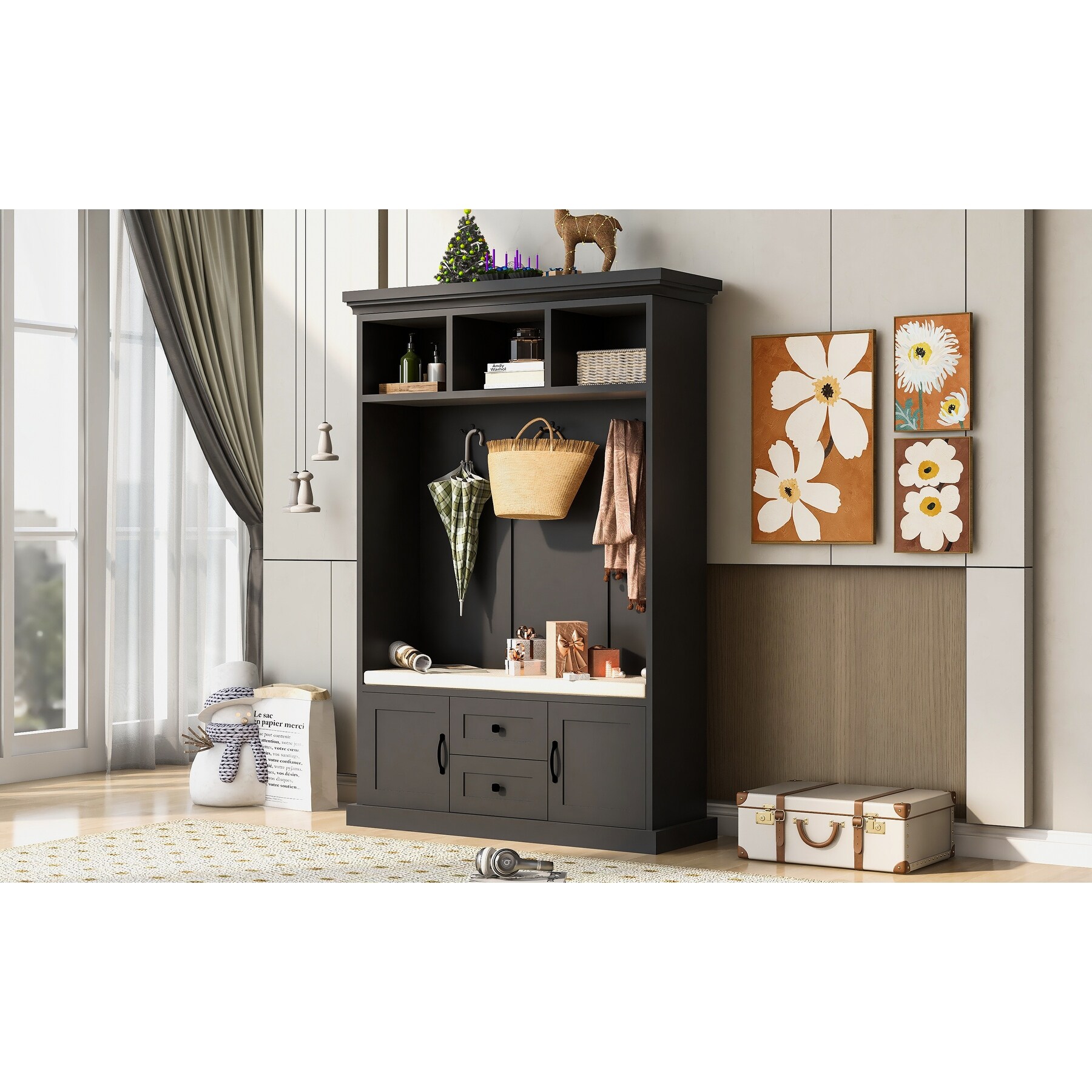 Black mudroom bench hotsell