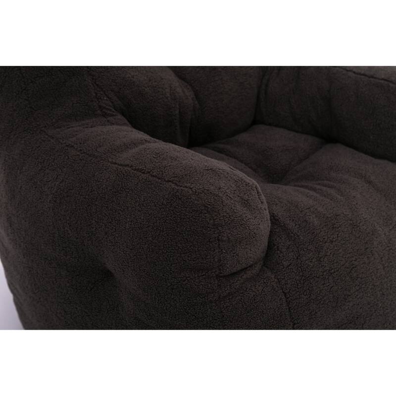 Chichoice Soft Tufted Foam Bean Bag Chair with Teddy Fabric for Living Room