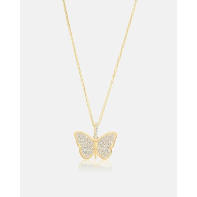 SHYMI Pave Butterfly Necklace