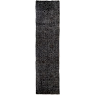 Overdyed One-of-a-Kind Hand-Knotted Area Rug - Gray - 3' 0" x 11' 10"