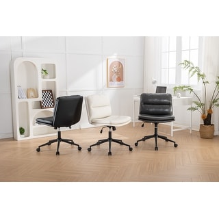 Roundhill Bizerte Adjustable Swivel Criss Cross Chair, Wide Seat Office Chair Vanity Chair