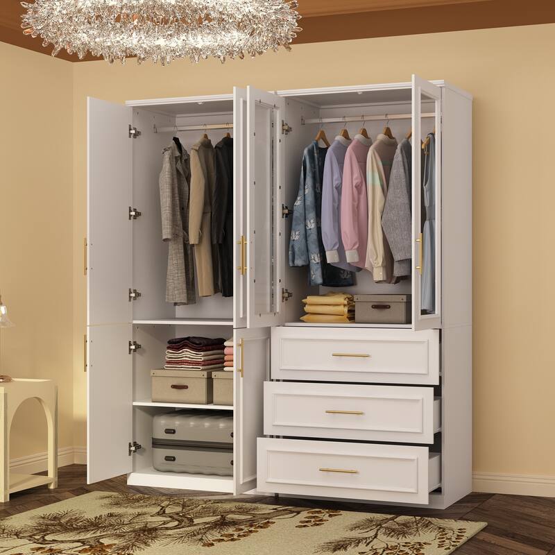 Combo Armoire Wardrobe Storage Cloest Modular Cabinet Dresser Lacquer