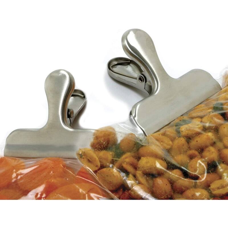Norpro Stainless Steel Food Storage Mini Bag Clips - 2 Pack