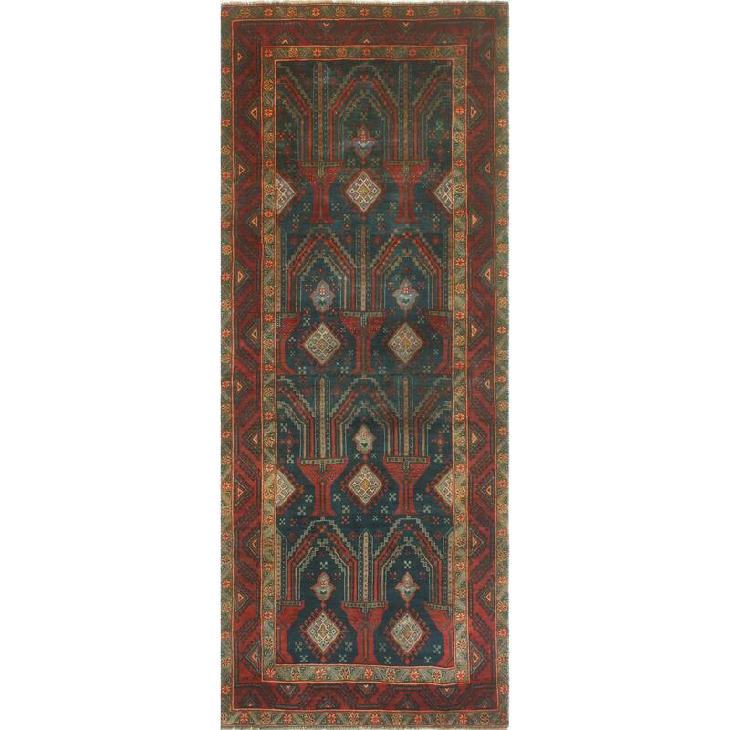 Semi Antique Sibongil Navy/Rust Runner - 3'7" x 9'3"