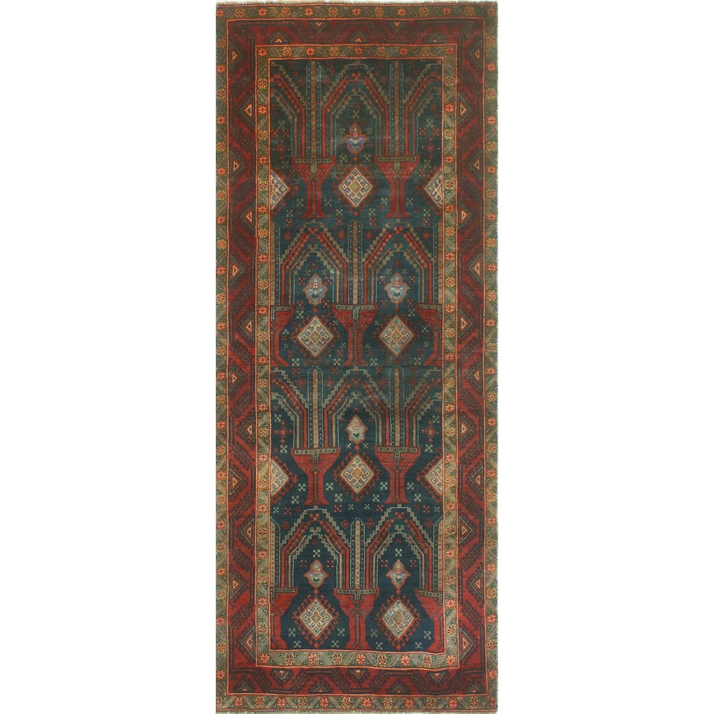 Semi Antique Sibongil Navy/Rust Runner - 3'7" x 9'3"