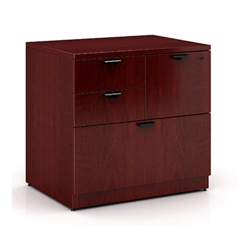 Ley 4 Drawer Lateral File Cabinet, Mahogany Red Office Storage