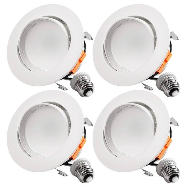 Shop 4 Pack 4 10w Led Dimmable Directional Ceiling Light