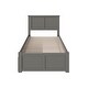 preview thumbnail 2 of 2, Madison Twin Platform Bed with Flat Panel Foot Board and 2 Urban Bed Drawers in Grey