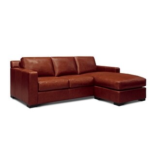 Santiago Top Grain Leather Modular Sectional w/ Chaise, Russet Red-Brown