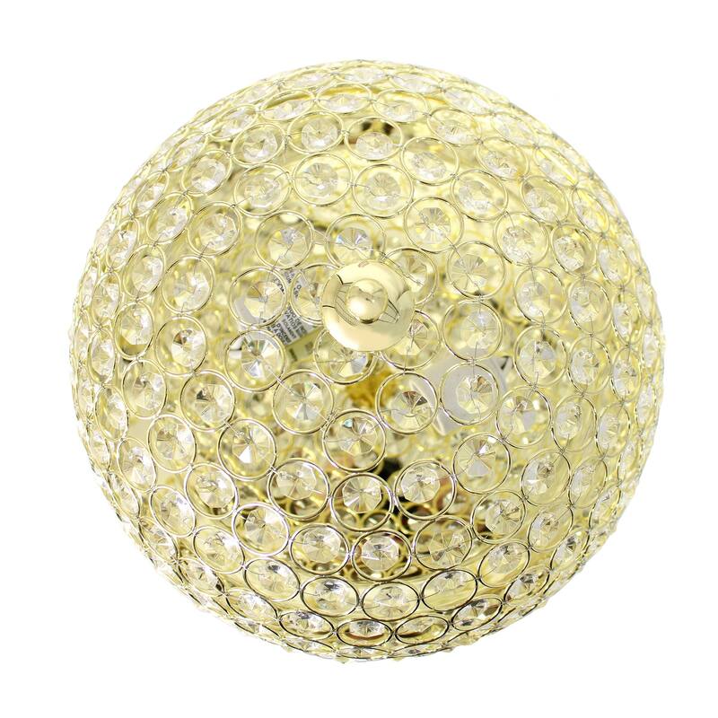 Modern 2-Light Flush Mount Ceiling Light - Crystal Embellished Gold Finish - Contemporary Lighting - 6.5