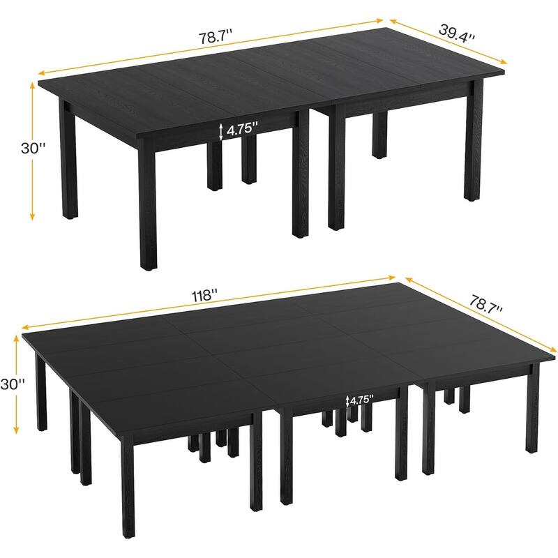 Square Dining Table/Desk Solid Wooden Legs Compact Kitchen Table for Dining/Living Room