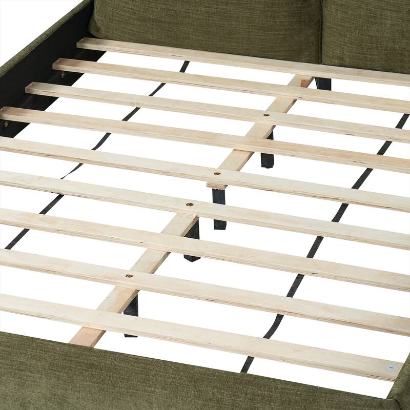 Christopher Knight Home - Charlotte Upholstered Boucle Platform Bed with Removable Pillow Headboard