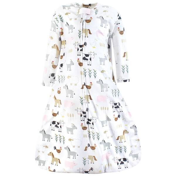 slide 1 of 1, Hudson Baby Long Sleeve Cotton Jersey Sleeping Bag, Sack, Blanket, Cute Farm 0-6 Months - Cute Farm