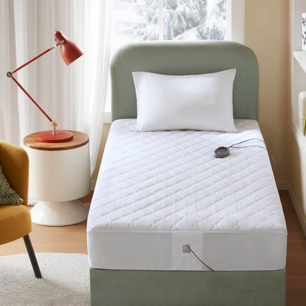 Beautyrest Cotton Blend Heated Mattress Pad - White