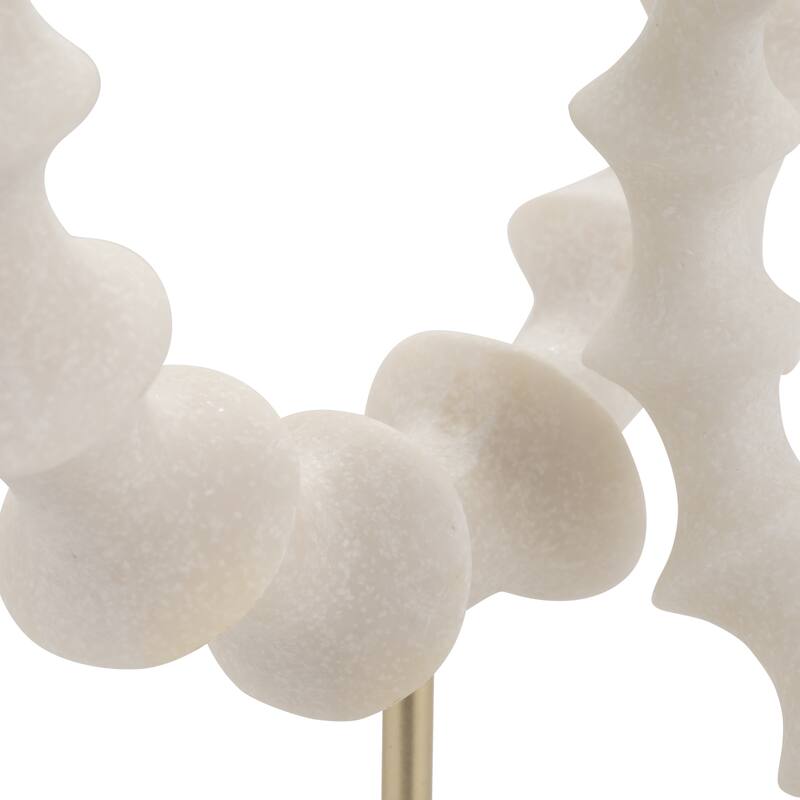 Sagebrook Home PREVISE Statuary in White, Iron and Crystal 15/18" Resin Decorative Objects, Set of 2 - 11" x 4" x 18"