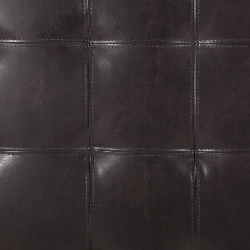 Tufted PU Leather Storage Ottoman - Dark Brown Functional Accent Piece