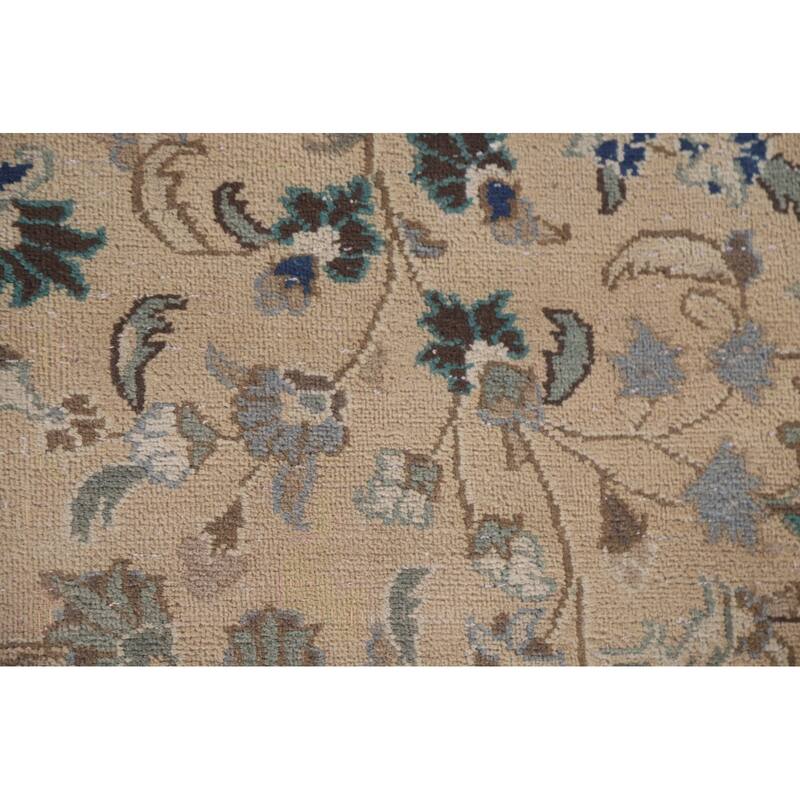 Hand Knotted Oriental 100% Wool Carpet Traditional Floral Peach Mashad Area Rug - 12' 6'' X 9' 7''