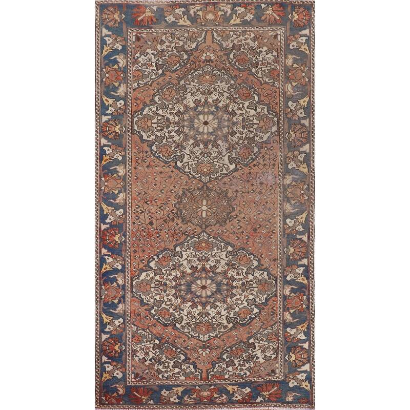 Bakhtiari Persian Vintage Area Rug Handmade Bedroom Wool Carpet - 5'2" x 10'1"