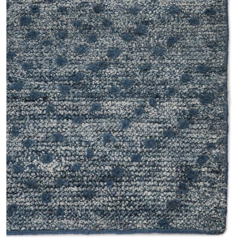 Florean Handmade Dotted Blue/ Gray Area Rug