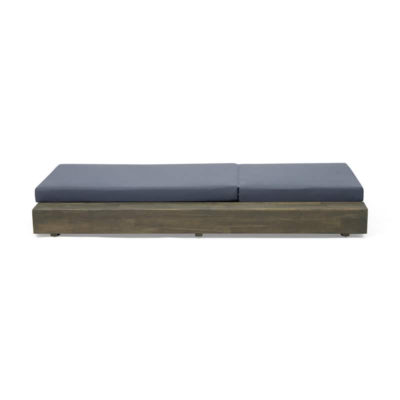Christopher Knight Home - Elowen Patio Acacia Chaise Lounge With Cushion