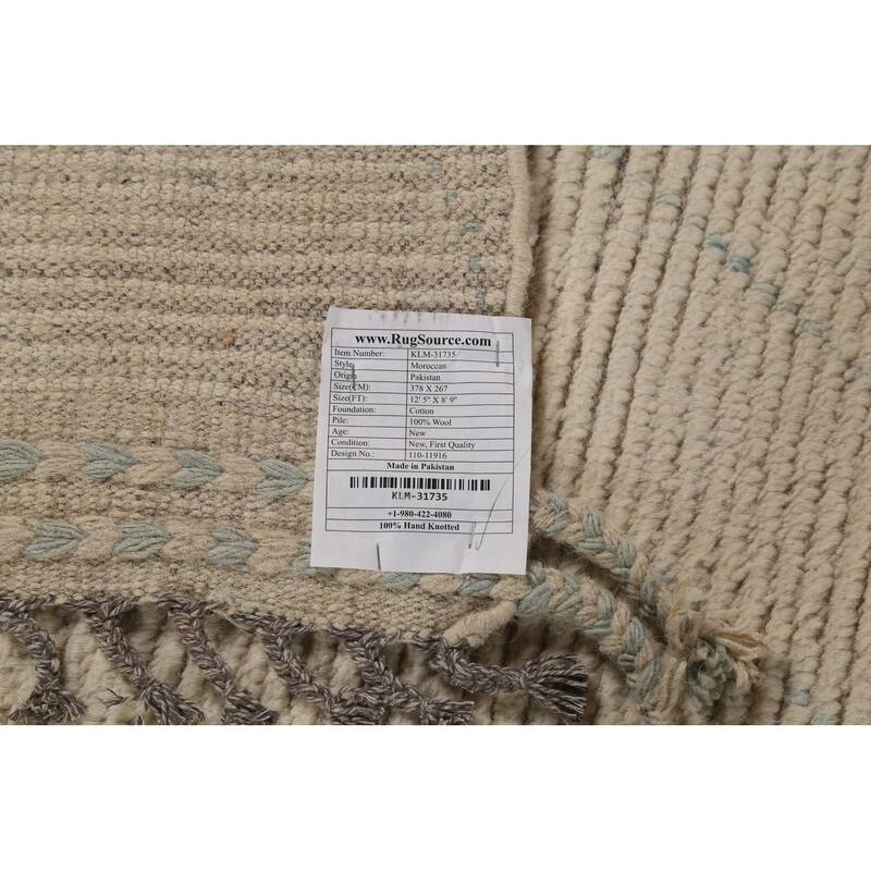 Trellis Moroccan Modern Area Rug Handmade Wool Carpet - 8'9"x 12'5"