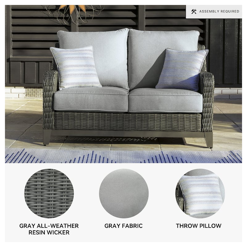 Signature Design by Ashley Elite Park Outdoor Loveseat - 57"W x 36"D x 33"H