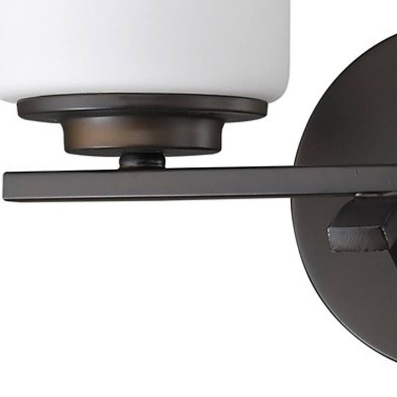Modern Wall Mounted Vanity Light with Opal Etched Glass Shades and 2-Light Hardwired Fixture for Dry Locations