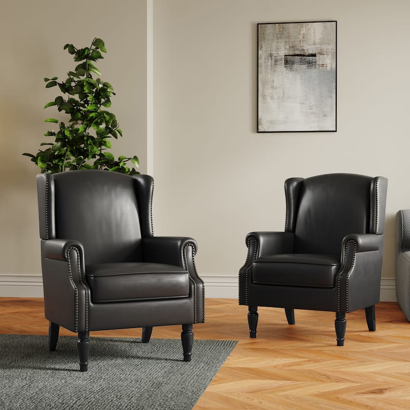 Set of 2 Patterned Upholstered Accent Chair for Living Room