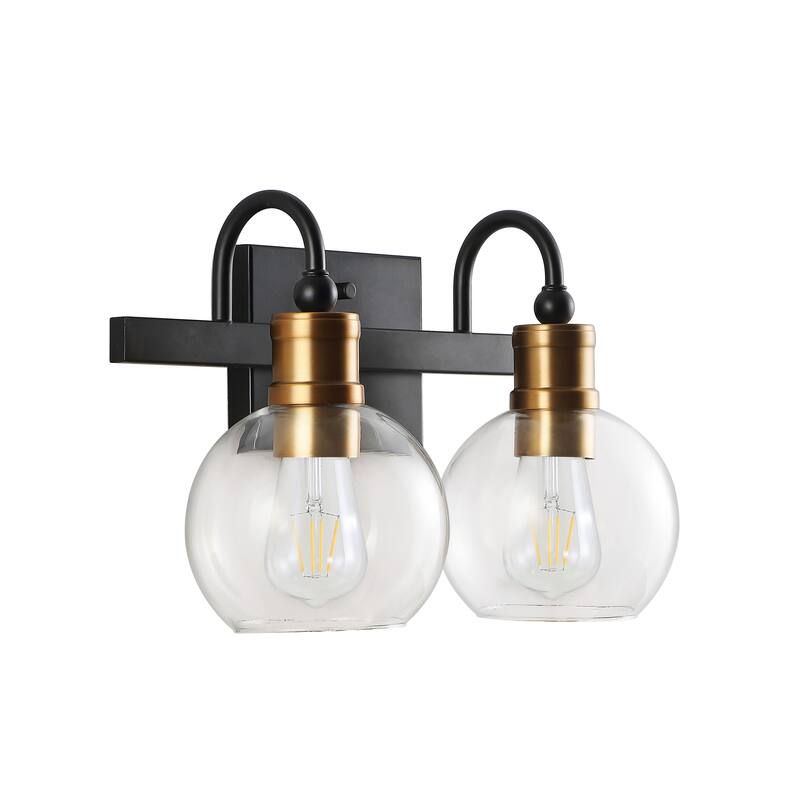Kurtz Iron/Glass Rustic Vintage LED Vanity Light, by JONATHAN Y